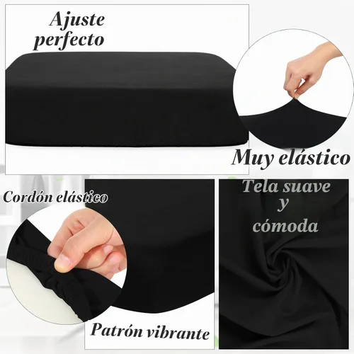 Vista 3 de Newwiee Funda de cojín, para cojín de asiento de sofá o sillón, 8 unidades, elástica, para sofá, muebles de patio y exteriores, de repuesto, suave