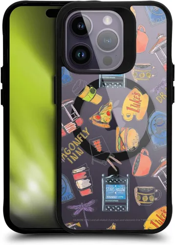 Vista 110 de Head Case Designs Gilmore - Funda negra a prueba de golpes con diseño de dibujos animados para niñas con licencia