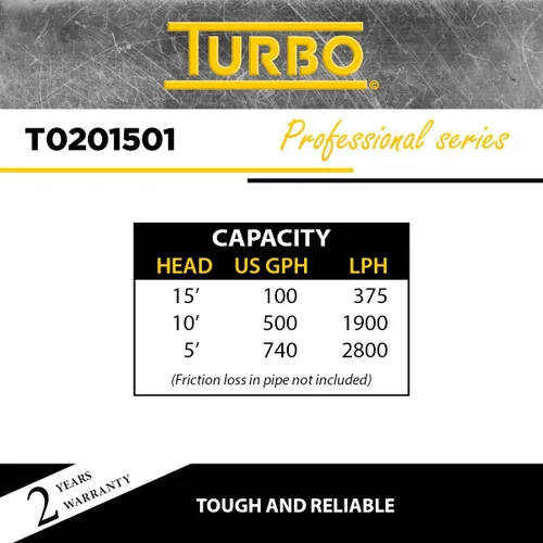Vista 5 de Turbo Bomba sumergible de utilidad 1/6HP con interruptor electrónico
