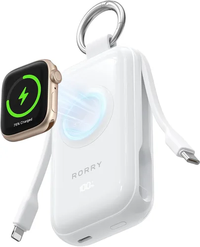 Vista 12 de RORRY CharmGo Pro - Cargador portátil de 45 W, batería de 10000 mAh Cuarzo rosa