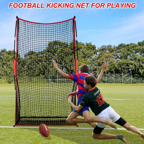 Vista 4 de Red de fútbol para patadas, red de fútbol, red de lanzamiento de fútbol, red de práctica de patadas de fútbol de 4 x 7 pies, red de entrenamiento