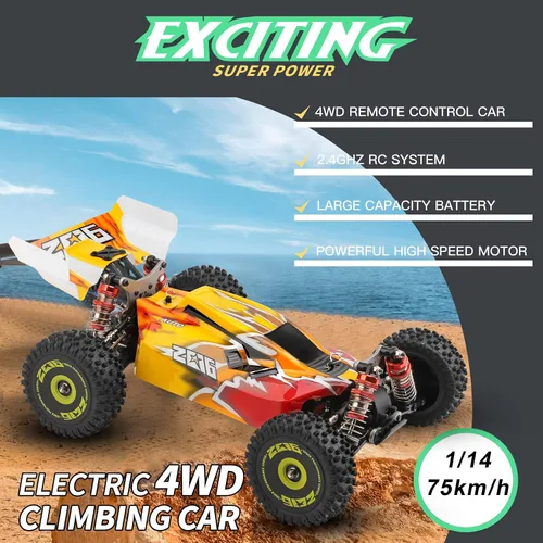 Vista 2 de GoolRC WLtoys 144010 - Autos RC sin escobillas para adultos, auto de control remoto a escala 1:14, carreras de alta velocidad, auto de deriva RC