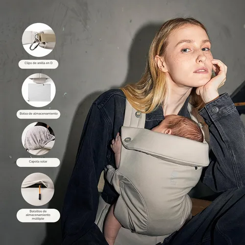 Vista 6 de Bc Babycare CocoonGo Portabebés – Portabebés CloudTouch Suave y Ergonómico para 7–44 libras Fácil de Usar, Ajuste Ajustable, Listo para Viajar