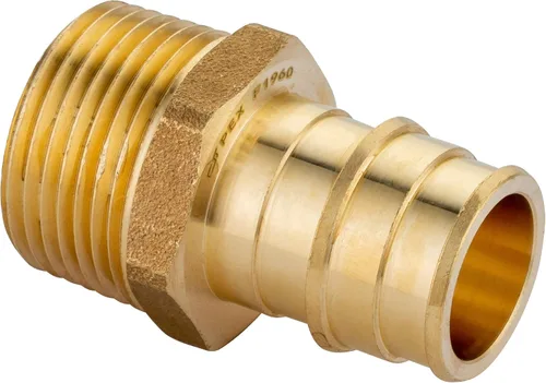 Vista 2 de Paquete de 2 accesorios de latón EFIELD Pex A de expansión de flujo completo, adaptador NPT macho de 1 x 1 pulgada, ASTM F1960 (PEX1960019)