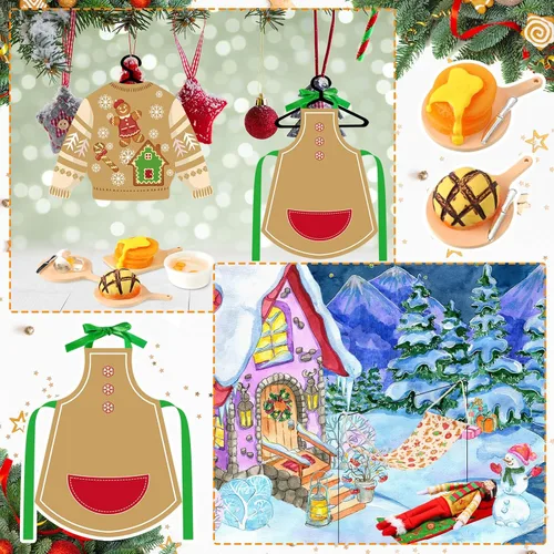 Vista 6 de Kacctyen 12 piezas de saco de dormir elfo muñeca temática de hornear accesorios de Navidad incluye muñeca de Navidad, saco de dormir, albornoz