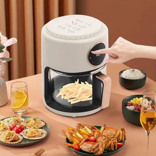Vista 8 de Freidora de aire digital multifuncional, deshidratador, horno de convección, freidora de aire eléctrica visible de 4.2 L, 8 modos preestablecidos