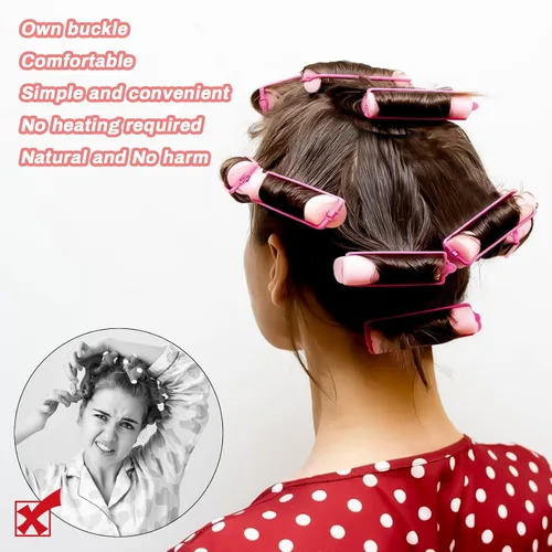 Vista 4 de MAQIHAN 56 rodillos de espuma para el cabello, rodillos de esponja de 0.59 pulgadas para rizadores de cabello sin calor para cabello corto/largo