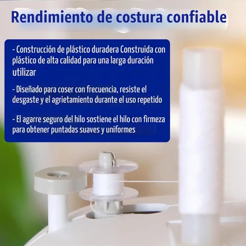 Vista 6 de 25 bobinas de plástico para Singer Heavy Duty 44S piezas de repuesto con estuche de bobina, compatible con 4411, 4423, 4452, 5511, 5523, 5532, 227