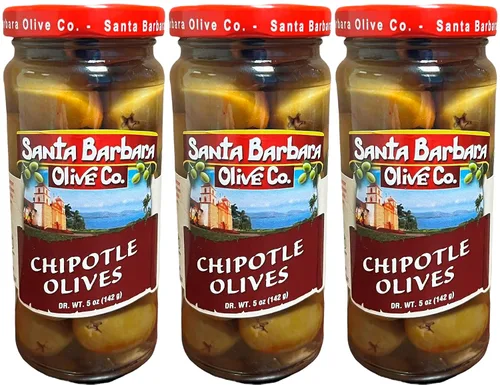 Vista 33 de Aceitunas verdes rellenas de anchoas sin hueso de Santa Barbara, perfectas para tablas de embutidos, ensaladas, pizza y pasta, paquete de 3, 5 onzas