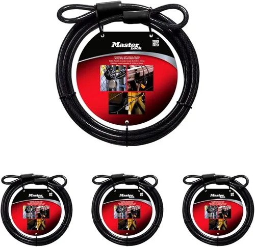 Vista 6 de Acero trenzado Master Lock 85dpf de alta resistencia, 4 pies, 3/8 pulgadas de diámetro., Gris, 85DPF