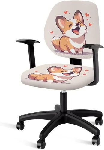 Vista 29 de Funda protectora elástica para silla de oficina con diseño de hongos artísticos, funda giratoria elástica para silla de escritorio, adecuada