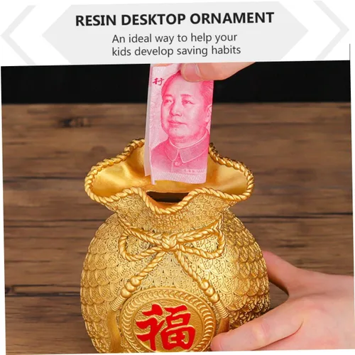 Vista 5 de MAGICLULU Hucha china de la suerte figura de Feng Shui, adorno de banco de monedas, figuras de dinero chino de la suerte para niños, decoración