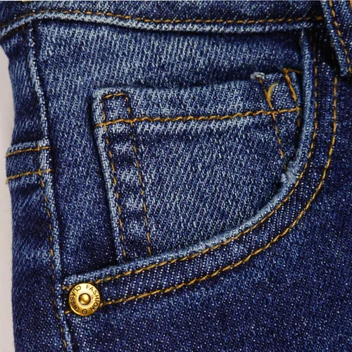 Vista 5 de KIDSCOOL SPACE Pantalones de mezclilla rasgados con banda elástica para niños pequeños Azul-2271