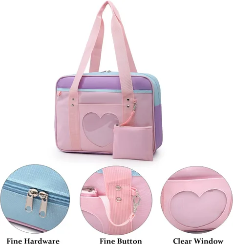 Vista 4 de RAINBOW SMILE Ita Bag Heart Messenger Japanese Bag Kawaii Large Anime Shoulder Handbags