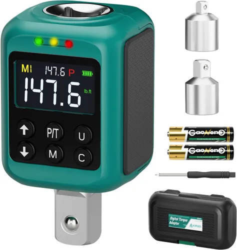 Vista 9 de ANPUDS Adaptador de par digital de 1/2 pulgada, 1.1-22.1 pies-lb/1.5-30 Nm, convertidor de llave dinamométrica digital con ±1% de precisión, valor
