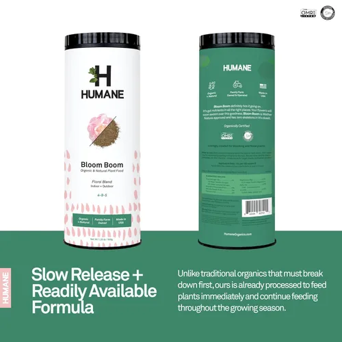 Vista 3 de Humane Bloom Boom Organic Plant Food - Premium Floral Blend Organic Fertilizer in a Convenient Shaker