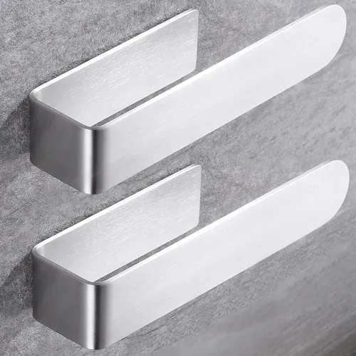 Vista 14 de Taozun Toallero – Estante de toalla autoadhesivo de bambú, toallero decorativo de madera natural para baño, barra de toalla montada en la pared de 8