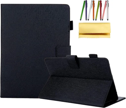 Vista 18 de Funda universal para tablet de 6.5 a 7.5 pulgadas, de piel sintética, funda protectora con ranuras para tarjetas y soporte para lápiz capacitivo