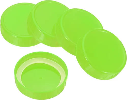 Vista 11 de PATIKIL Tapas de plástico de boca regular para tarros de 2.77 pulgadas, 1 juego/6 tapas para tarros de conservas con anillo de sellado de silicona