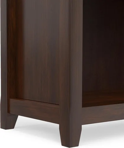 Vista 7 de SIMPLIHOME Amherst - Librero de 70 pulgadas de alto con 5 estantes de madera maciza en color marrón rústico, almacenamiento transicional para sala