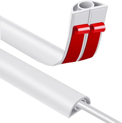 Vista 34 de JAHOMFAI Cubierta para cables de piso 1m de largo, cubiertas para cables en el suelo para proteger los cables y prevenir riesgos de caídas, fácil