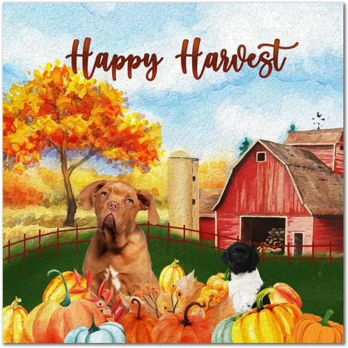 Vista 14 de Happy Harvest Frenchton Dog Barn Wood Sign Retro Fall Sweet Fall Wall Plaque Pumpkin Patch Wood Panels Home Wall Decoration for Home Kitchen Living