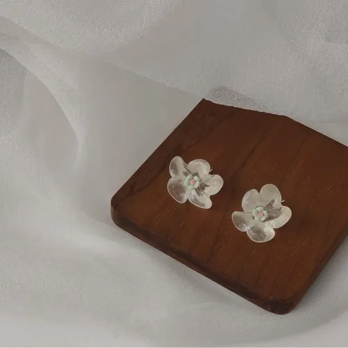 Vista 8 de 2 pares de aretes de resina de rosa transparente dulce para mujeres y niñas