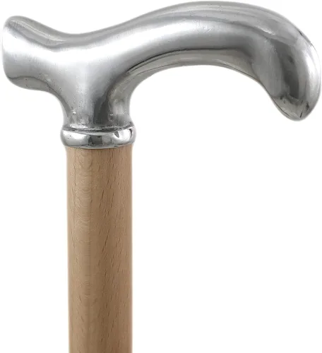 Vista 7 de Bastón artesanal de lujo – Cavagnini hecho a mano – Mango de peltre, madera maciza – Artesanía italiana