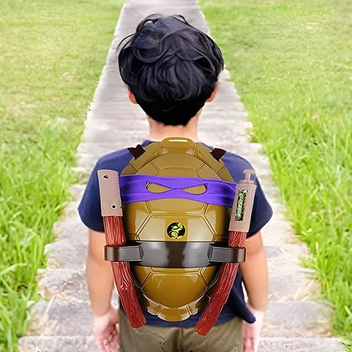Vista 8 de JTQJTQ Disfraz de concha de tortuga para niños, máscara con los ojos vendados, regalo de Navidad, disfraces de ninja de dibujos animados, recuerdos