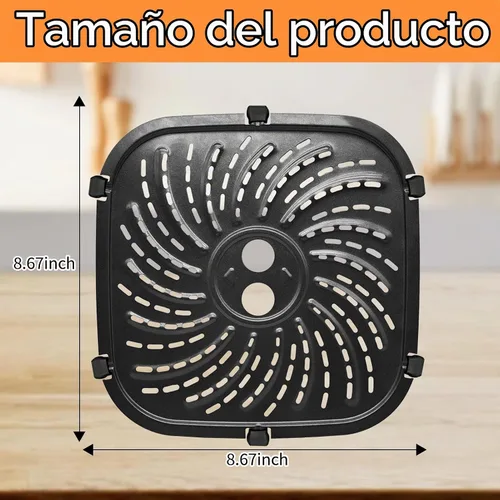 Vista 2 de GWY Accesorios para freidora de aire PowerXL Vortex Pro de 6 cuartos de galón, antiadherente ovalada de 8.67 x 8.67 pulgadas, piezas de repuesto