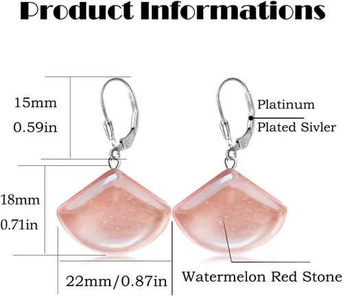Vista 7 de Aretes colgantes con piedras preciosas geométricas para mujeres y niñas
