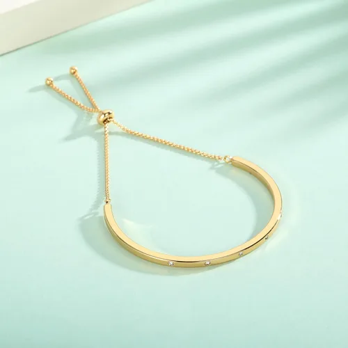 Vista 5 de Pulsera de eslabones para mujer, pulsera de eslabones ajustable para mujer, aniversario, Navidad, cumpleaños, regalo para esposa