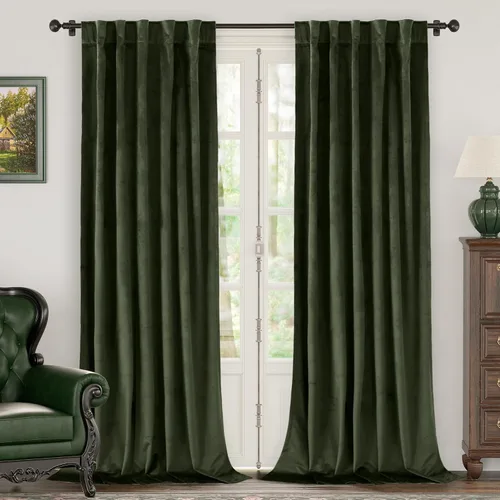 Vista 48 de BGment Cortinas de terciopelo rosa polvoriento, 2 paneles de 84 pulgadas, 2 paneles para sala de estar, aislamiento térmico de lujo, reducen