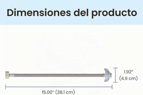 Vista 7 de LUXE Bidet Manguera de agua fría de 1/2" x 1/4" x 15", metal trenzado