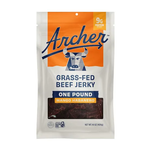 Vista 5 de Fuego Beef Jerky by Country Archer, 100% alimentado con pasto, bajo en carbohidratos, sin gluten, snack keto de 2.5 onzas, paquete de 4