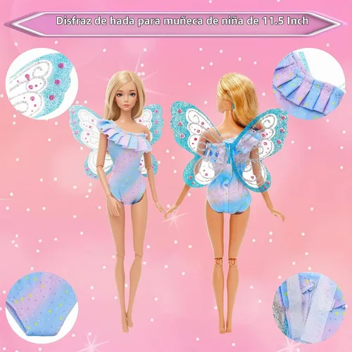 Vista 5 de BARWA 5 conjuntos de trajes de baño de playa bikini ropa de baño con zapatos para muñecas de 11.5 pulgadas