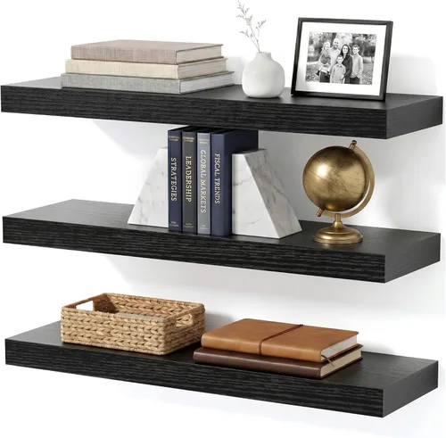 Vista 31 de Estantes flotantes de baño para pared, estantes de baño sobre el inodoro, estantes de pared y estante para libros, estante colgante, estantes