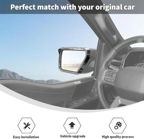 Vista 6 de Linskip Protector de lluvia para espejo lateral compatible con Ford F150 2021 2022 2023 2024, espejo retrovisor para cejas de lluvia para Ford F-150