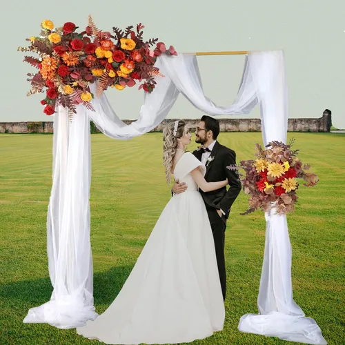 Vista 3 de Marco de arco cuadrado, arco de boda cuadrado de metal de 6.56 x 4.92 pies para decoración, marco de arco de boda, marco de metal, telón de fondo