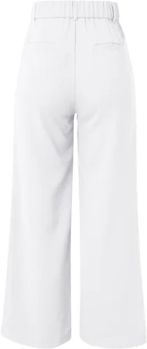 Vista 3 de YOLAI Pantalones de pierna ancha para mujer, pantalones casuales de cintura alta para trabajo, negocios, pantalones ligeros con bolsillos (blanco, L)