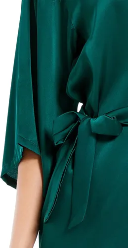 Vista 6 de Bata de satén sedoso para mujer, bata de dama de honor, bata de boda para fiesta, bata de baño suave kimono para mujer, ropa de dormir corta