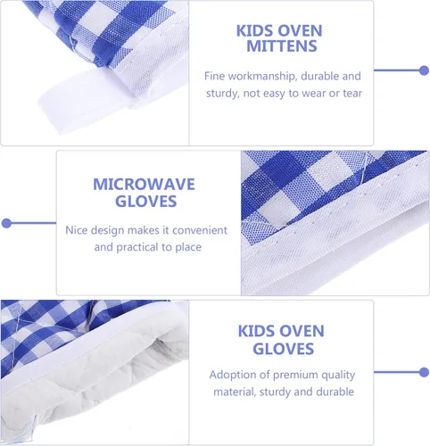 Vista 4 de 2 guantes de horno para cocina de juegos, guantes antiquemaduras, guantes de horno de microondas, guantes de cocina para hornear de forma segura