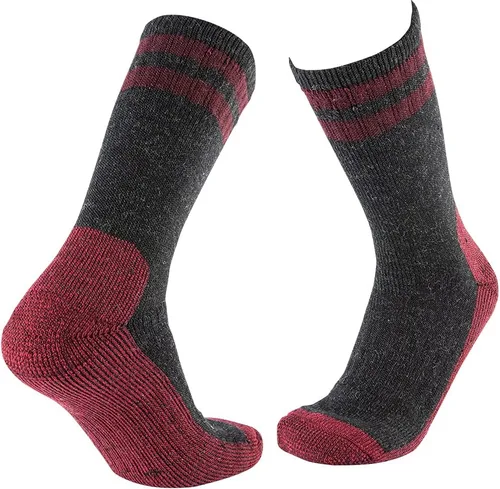 Vista 5 de Cerebro Calcetines de lana merino para hombre, calcetines acolchados a media pantorrilla que absorben la humedad, calcetines de senderismo