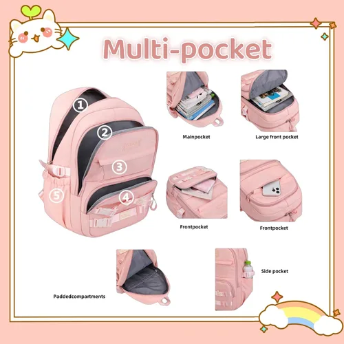 Vista 4 de Mochila con ruedas para niñas, mochila con ruedas para niños, mochila escolar con 6 ruedas