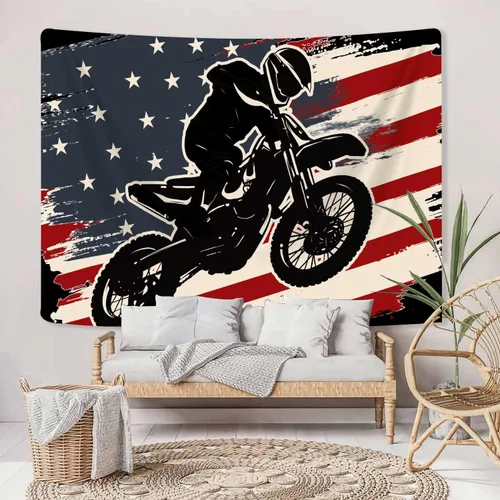 Vista 2 de Hjokiupt Arte de pared de motocross Dirt Bike - Decoración para el hogar y fiesta para dormitorio, dormitorio, sala de estar, cocina, 60 x 40