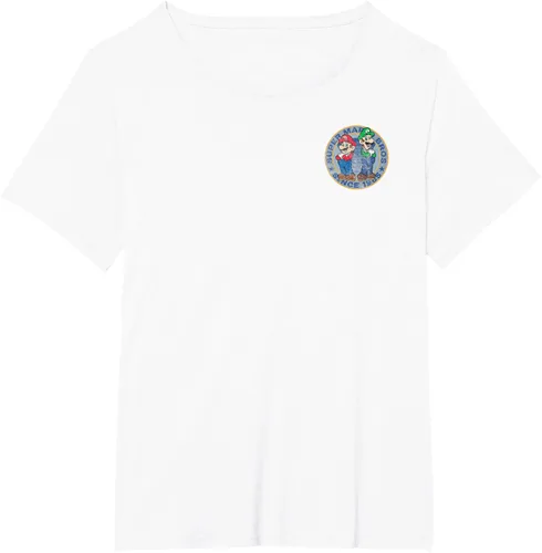 Vista 40 de Super Mario Bros Luigi Left Chest Since 1985 - Camiseta gráfica Negro