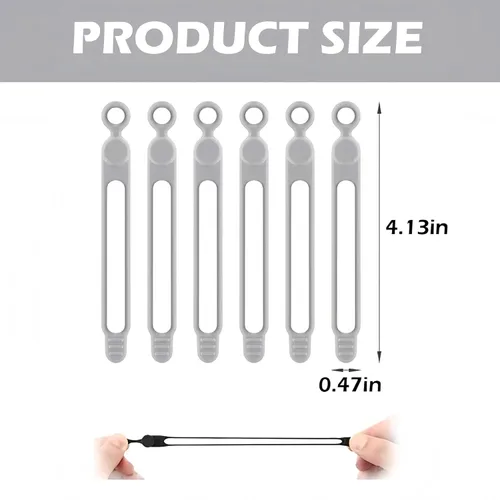 Vista 2 de Organizador de Cables de Datos, Nuevos Organizadores de Cables de Silicona Reutilizables, 106mm Organizador de Cables Elástico Multiusos