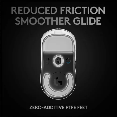 Vista 6 de Logitech G PRO X SUPERLIGHT - Mouse inalámbrico para juegos, ultraligero, sensor HERO 25K, 25,600 DPI, 5 botones programables, larga duración