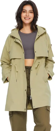 Vista 7 de Orolay Chaqueta ligera larga con capucha para mujer, Anoraks para exteriores