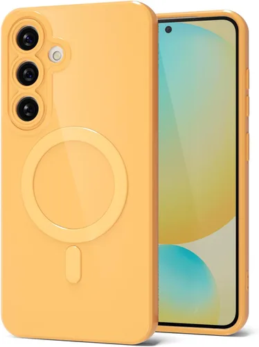 Vista 128 de Svanove Funda magnética de silicona para Samsung Galaxy S22, compatible con Magsafe, bonita funda para mujer, goma de gelatina brillante delgada